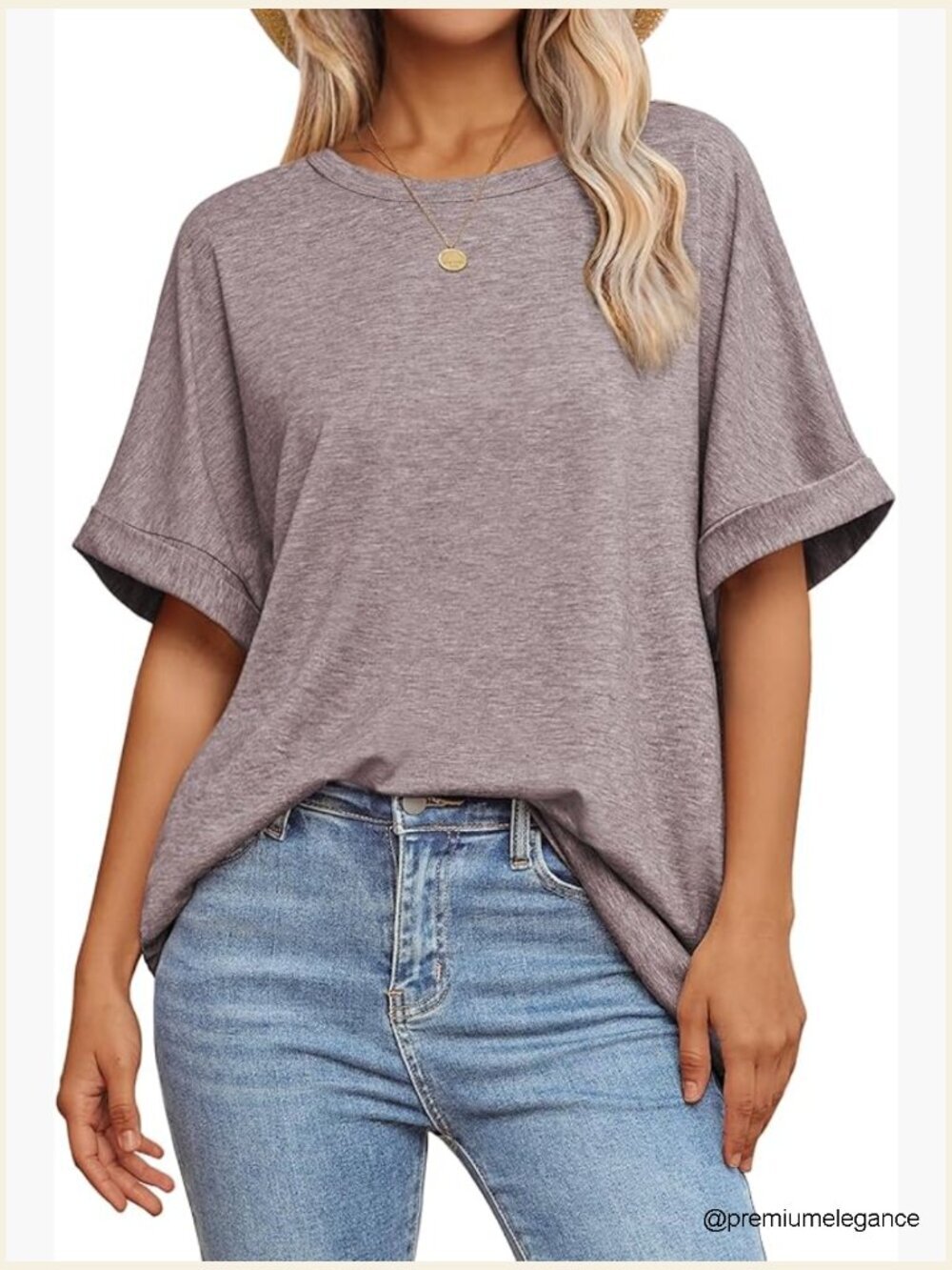 Oversized Loose Fit Tee Short Sleeve Crew Neck Blouse
